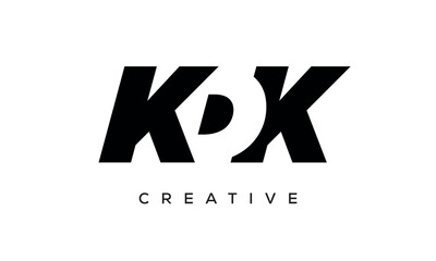 KDK letters negative space logo design. creative typography monogram vector	