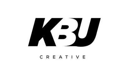 KBU letters negative space logo design. creative typography monogram vector	