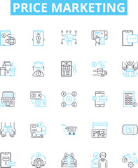 Price marketing vector line icons set. Pricing, Marketing, Cost, Strategy, Promotion, Sales, Discounts illustration outline concept symbols and signs