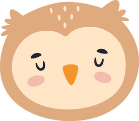 Sleepy owl bird head
