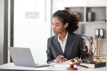 African American woman Lawyer Or Judge. Legal And Justice
