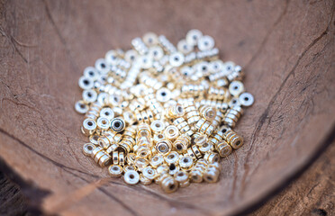 The photo shows hematite beads. This is a natural stone painted in different colors, round and...