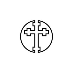 Christian cross icon isolated on transparent background