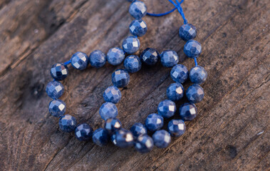 Sapphire is a natural stone with which jewelry is made.
