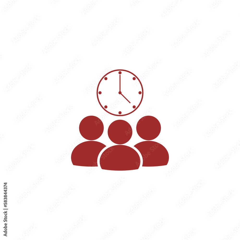 Canvas Prints People waiting icon. Group of people with clock icon isolated on transparent background