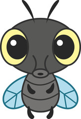 Obraz premium Doodle Fly Insect Cartoon Illustration