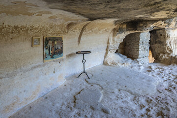 Cave in Aladzha Orthodox Monastery in Golden Sands Nature Park, Bulgaria