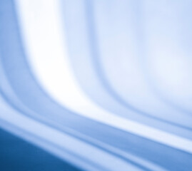 Blue and white blank background with white curtain