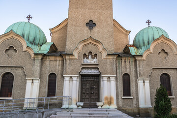 Fototapeta na wymiar Cathedral Church of Nativity of Mother of God in Old Town of Veliko Tarnovo city, Bulgaria