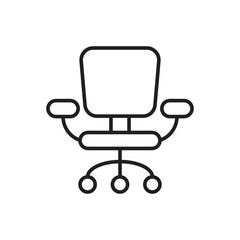 Office chair line icon on white. Editable stroke