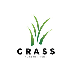 Green Grass Logo Design, Farm Landscape Illustration, Natural Scenery Vector