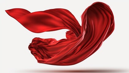 Red developing fabric on a white background