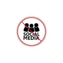 Social Media banned icon isolated on transparent background