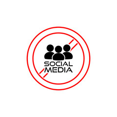 Social Media banned icon isolated on transparent background