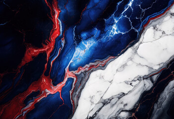 Obraz premium Red Blue Abstract Marble Texture Background, Artistic Backdrop, Generative AI