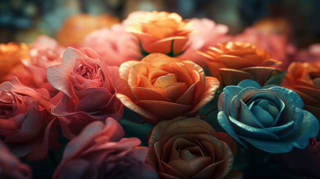 A Photographic Masterpiece: The Beauty of Roses in Full Sunlight - Generative Ai