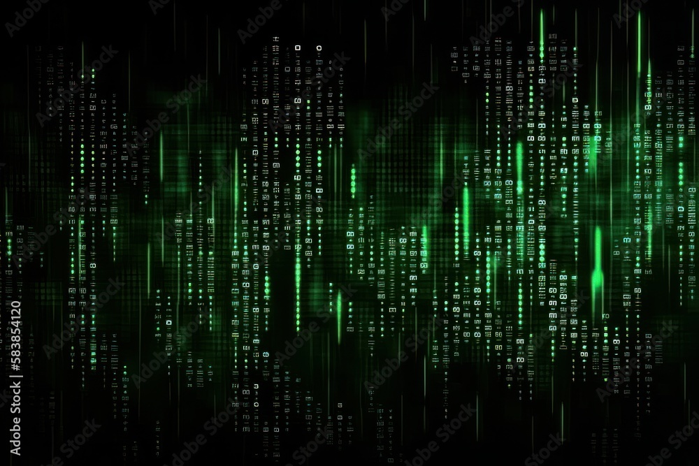 Poster Abstract background, digital data matrix. Generative ai