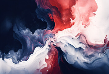 Red Blue Abstract Marble Texture Background, Artistic Backdrop, Generative AI