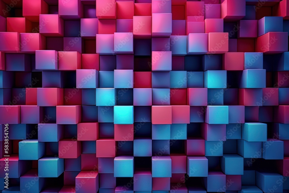 Poster Square colorful mosaic pattern background. Generative ai