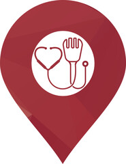 Medical food vector logo template. This design use fork symbol. Suitable for health.