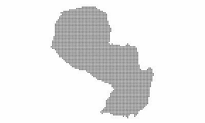 Paraguay dotted map with grunge texture in dot style. Abstract vector illustration of a country map with halftone effect for infographic. 