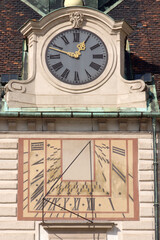 Fototapeta na wymiar Vienna (Austria). Architectural detail of clock on the Burgplatz inside the Hofburg Imperial Palace in the city of Vienna