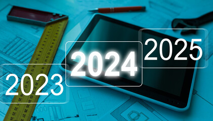 2023 2024 2025 new year concept and business challenge idea