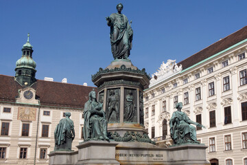 Fototapeta na wymiar Vienna (Austria). Detail of the monument to Emperor Francis I on the Burgplatz inside the Hofburg Imperial Palace in the city of Vienna