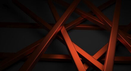 abstract background, chrome iron bars, dark background, background for card, invitation, flyer (3d illustration)