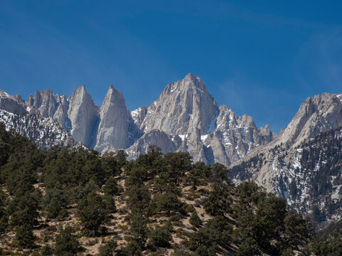 Mount Whitney, the tallest mountain in the contiguous U.S., Eastern Sierra Nevada Mountains, California