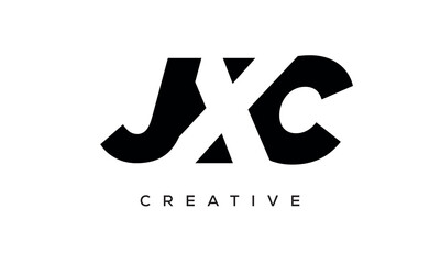 JXC letters negative space logo design. creative typography monogram vector	