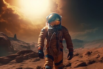 Astronaut on mars made with generative ai