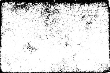 Grunge black and white background. Abstract vector texture of cracks, chips, dot. Dirty monochrome pattern of the old worn surface.