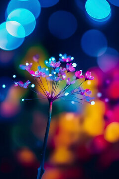 A Symphony of Colors: A Bokeh Flower in Full Bloom - Generative Ai