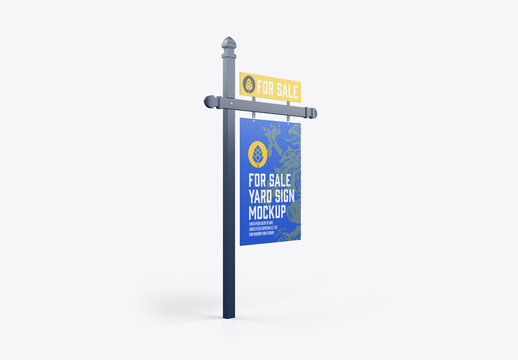 Wooden Real Estate Sign Mockup