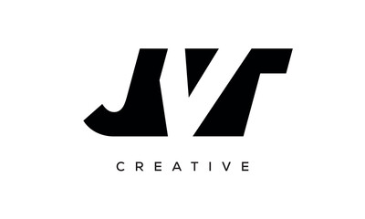 JVR letters negative space logo design. creative typography monogram vector	