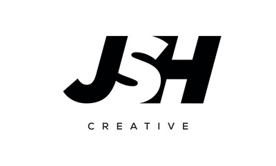 JSH letters negative space logo design. creative typography monogram vector	