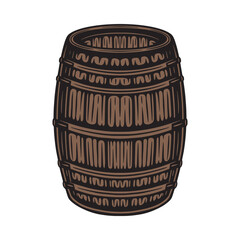 Vintage retro beer brewing element. Can be used for emblem, logo, badge, label. mark, poster or print. Monochrome Graphic Art. Engraving style. Vector