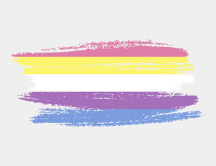 Bigender Alternative Flag painted with brush on white background. LGBT rights concept. Modern pride parades poster. Vector illustration