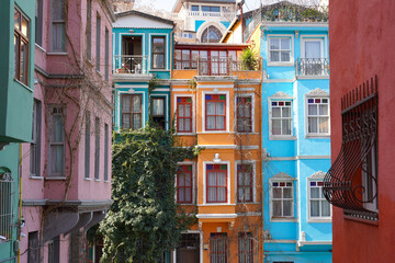 Obraz premium Old Houses in Fener District, Istanbul, Turkey