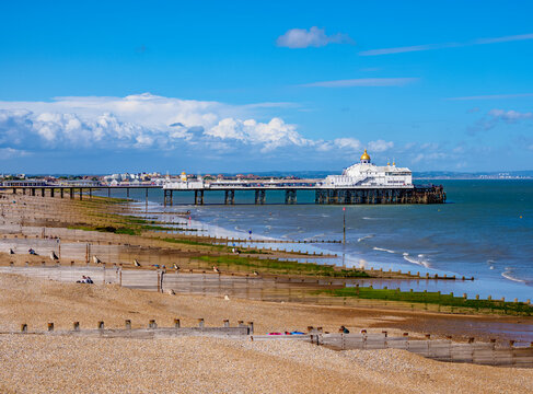 View towards the Eastbourne Pier, Eastbourne, East Sussex, England