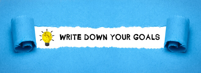 Write Down Your Goals	