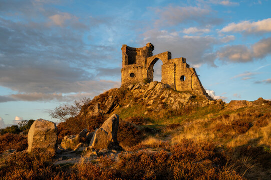 The Mow Cop Folly on the Cheshire and Staffordshire border, Cheshire, England
