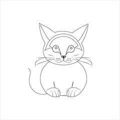 A beautiful cat vector line art work..