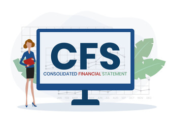 CFS - Consolidated Financial Statement acronym. business concept background. vector illustration concept with keywords and icons. lettering illustration with icons for web banner, flyer