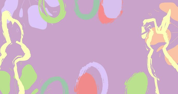 Easter animation background with rabbit and eggs.