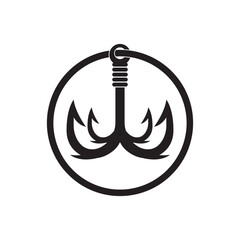 Fishing hook logo vector icon illustration design