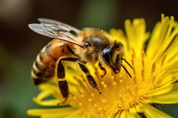 Bee Collecting Pollen Generative ai