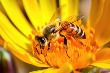 Bee Collecting Pollen Generative ai