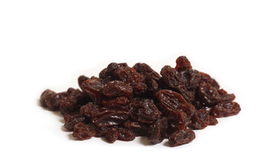 Pile of Organic Raisins Isolated on White Background